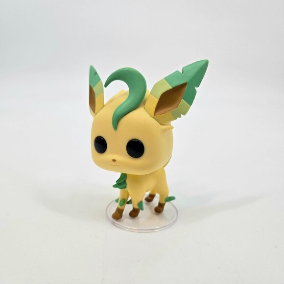Funko Pokemon Yellow and Green Leafeon Vinyl Figure on Clear Base Loose #866 4" - Picture 1 of 8